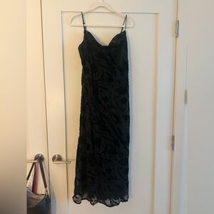 Banana Republic Black Burnout Velvet Slip Dress (Midi) - Brand new!